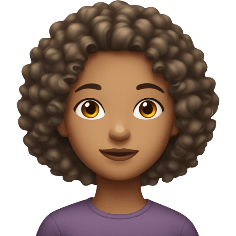 Mixed girl with curly hair emoji