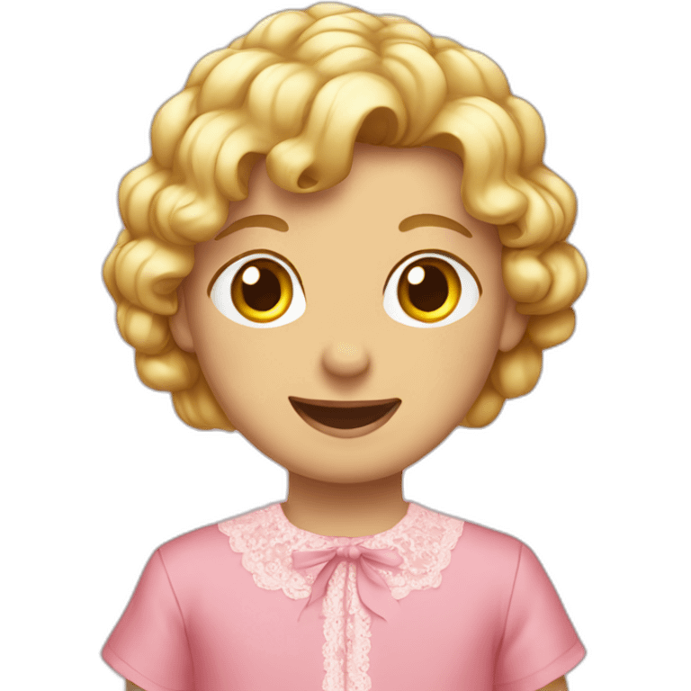 boy wearing pink lacy dress with bows emoji