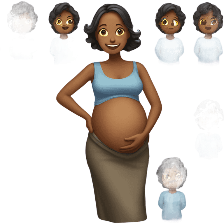 Woman pregnant with quadruplets  emoji