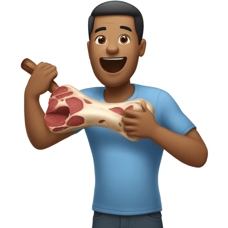 A person eating a bone emoji