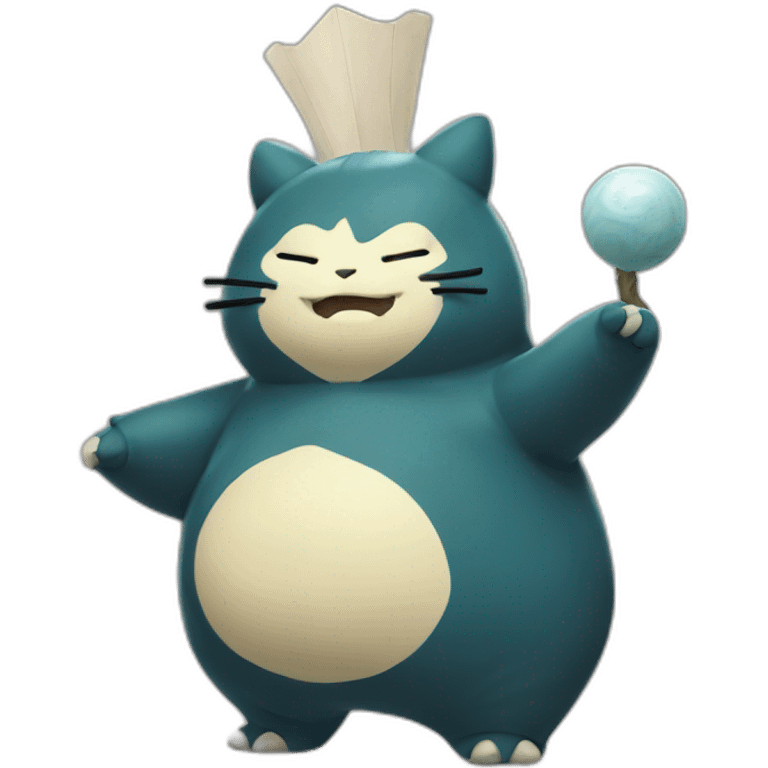 Mikikyu in a snorlax costume emoji