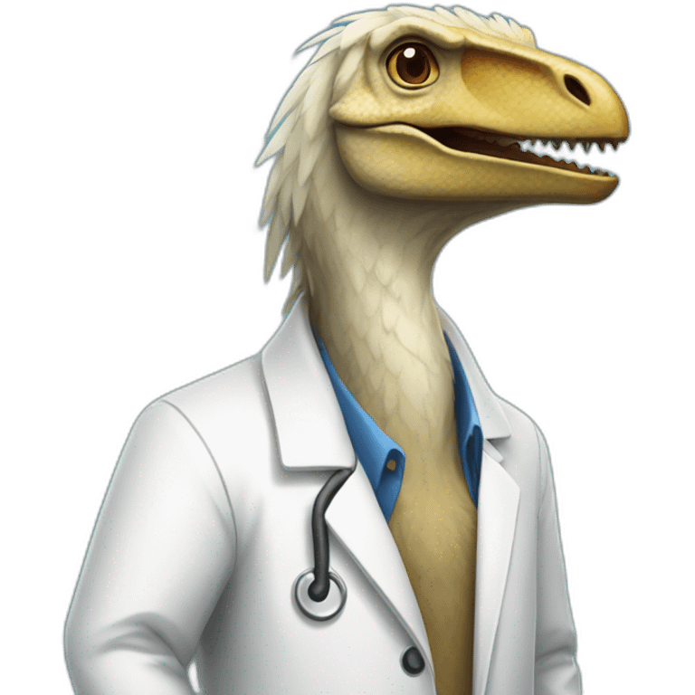 Deinonychus with lab coat emoji