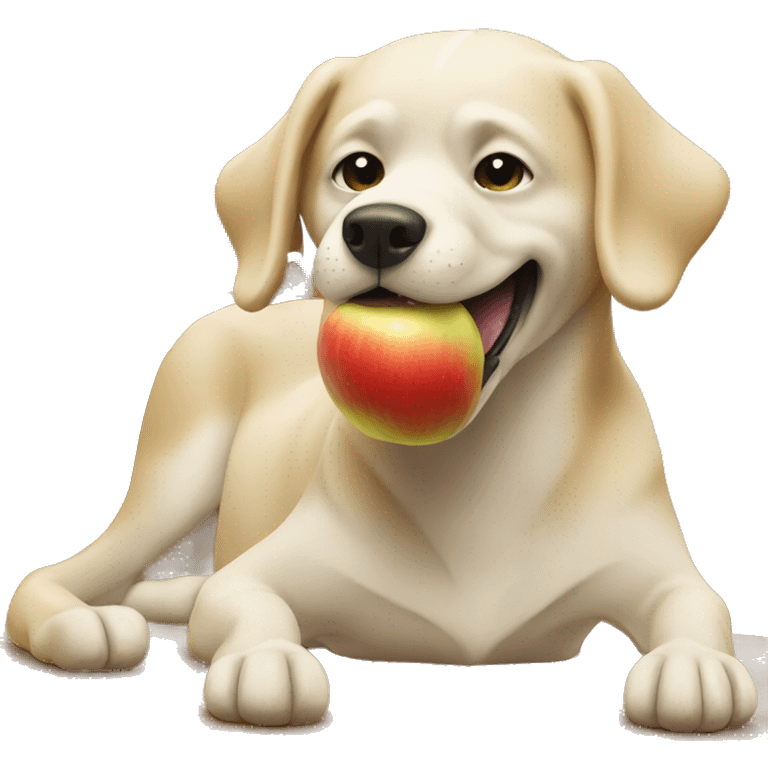 dog eating a apple emoji