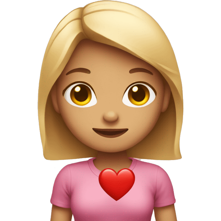 Girl holding heart  emoji