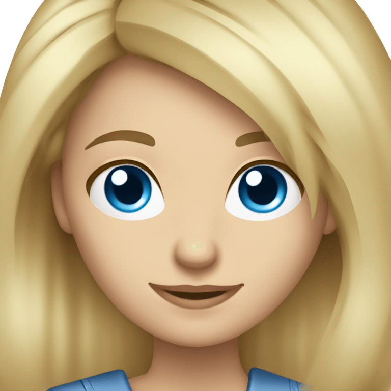 Blonde hairdresser with blue eyes cutting hair  emoji