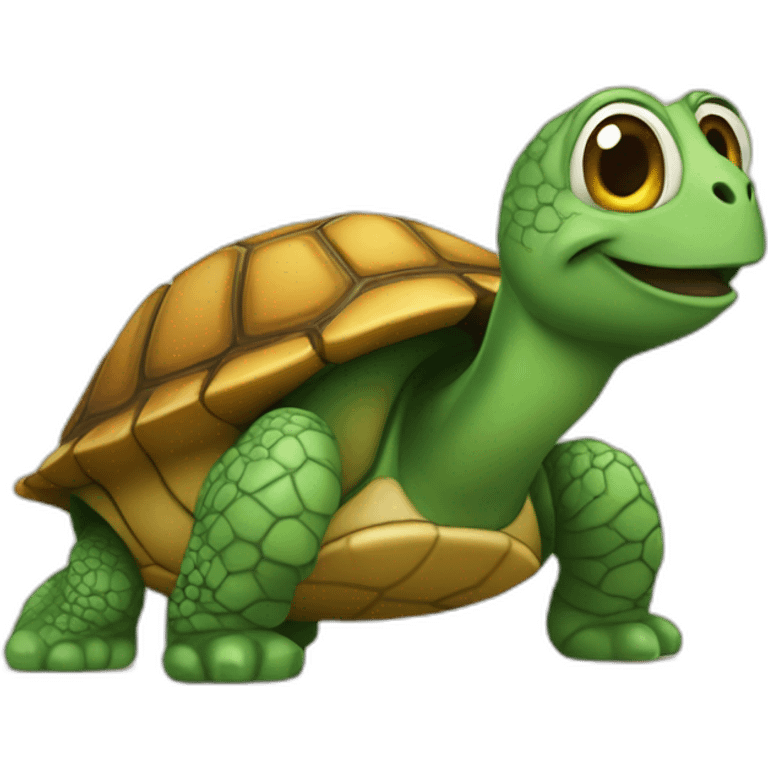 Chat sur une tortue emoji