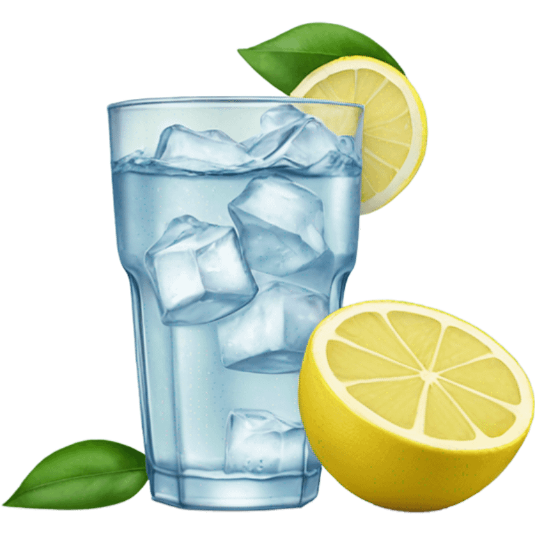 Iced water with lemon wedge emoji