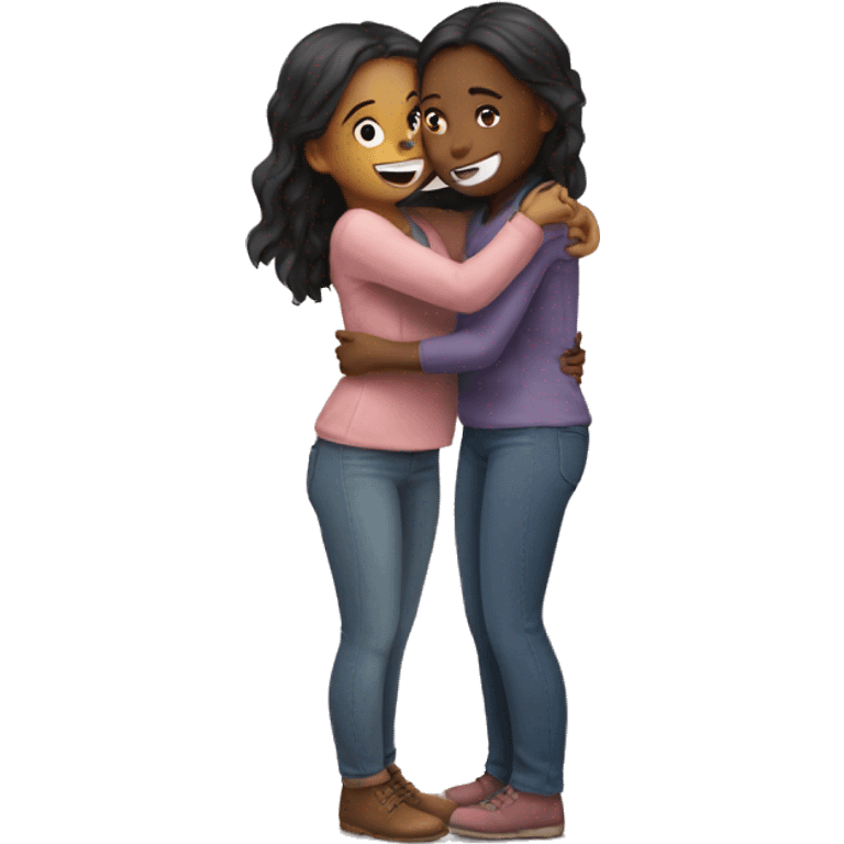 two girl hugs  emoji