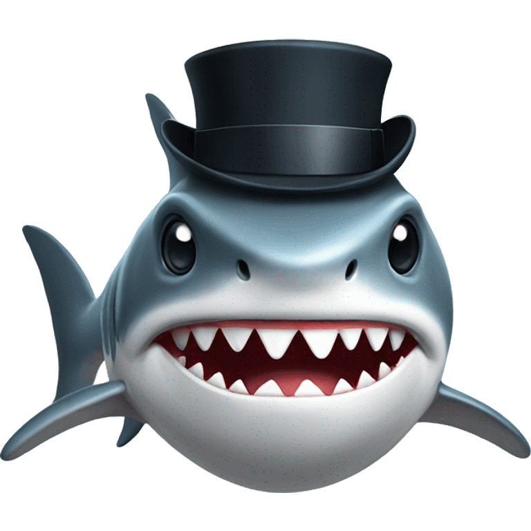 Shark with tophat emoji