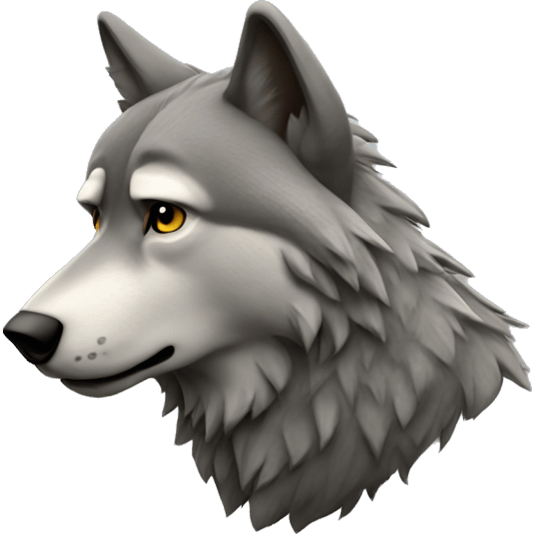 Wolf sad - side profile - high definition - 4k emoji