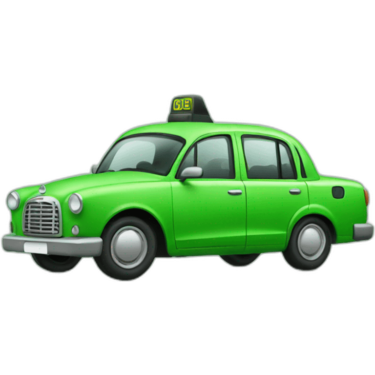 green modern taxi car emoji