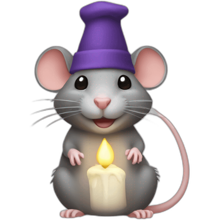 a rat with a nightcap and candle emoji