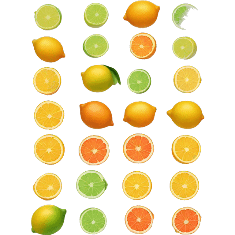 a bunch of citrus fruits emoji