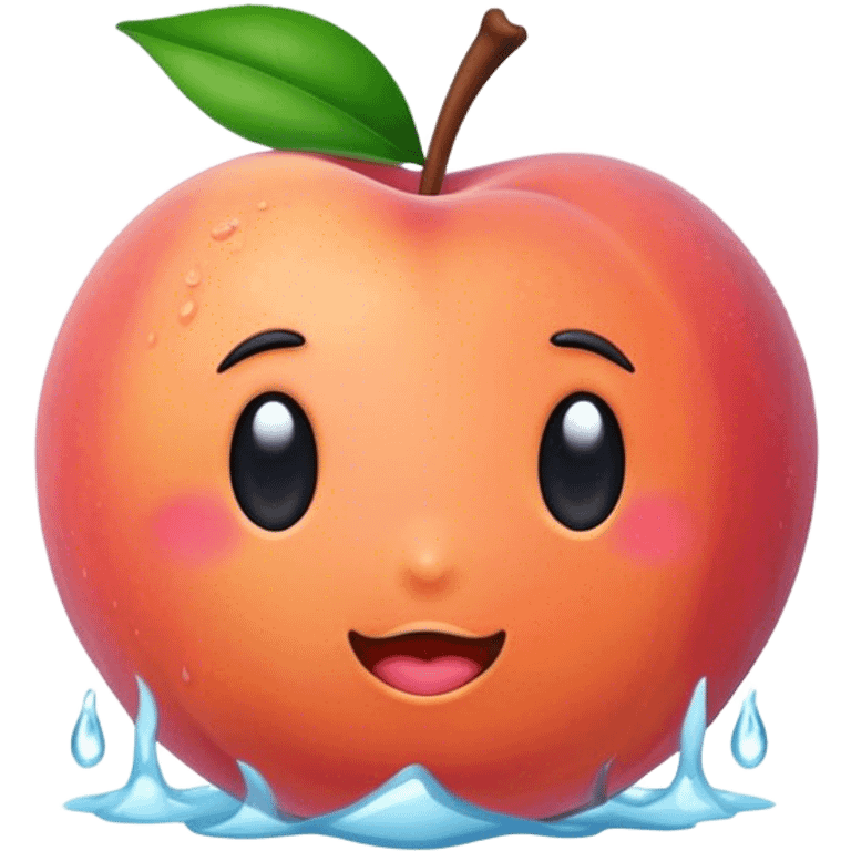 Wet peach emoji