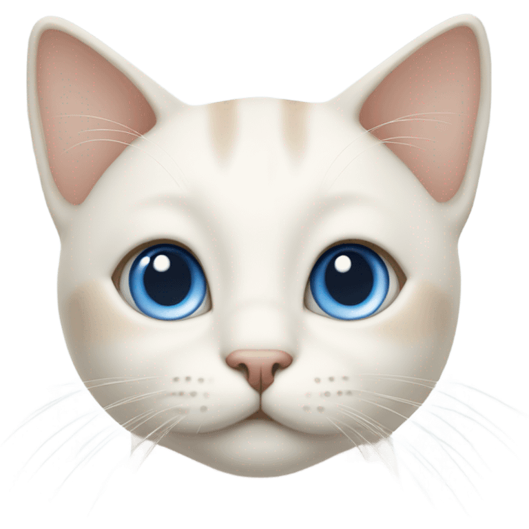 White and cream color cat with big blue eyes  emoji