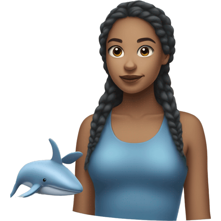 Lightskin girl on a Blue whale  emoji