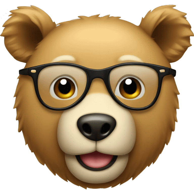 emoji de oso con gafas y sonriendo emoji