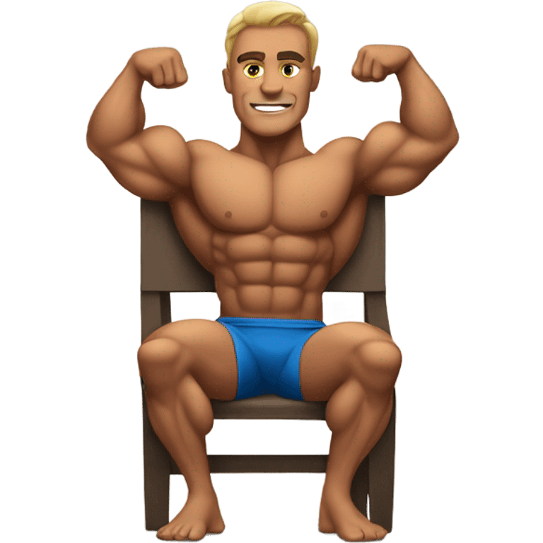 body builder sitting in chair emoji