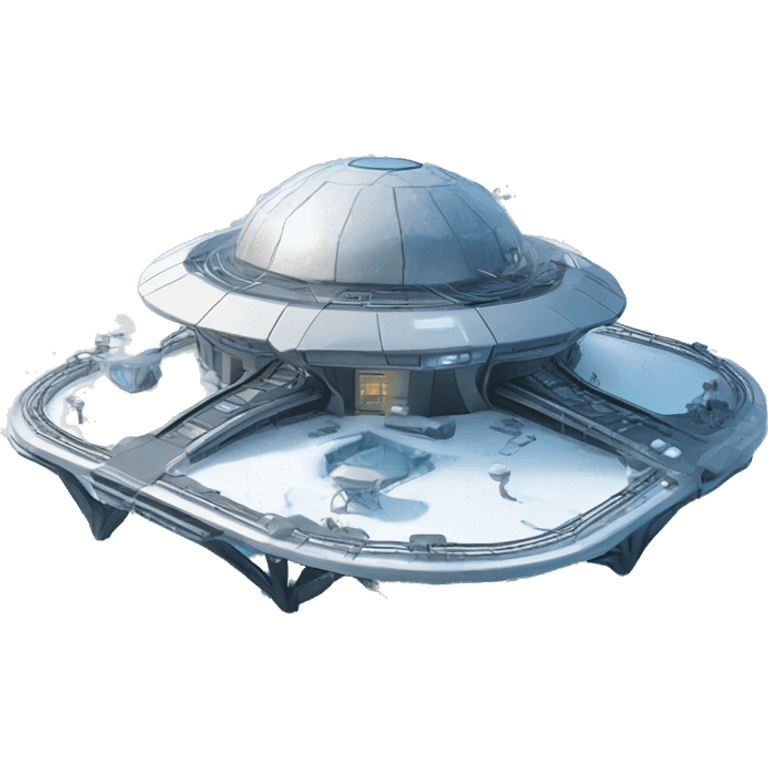 futuristic research station on a icy planet emoji