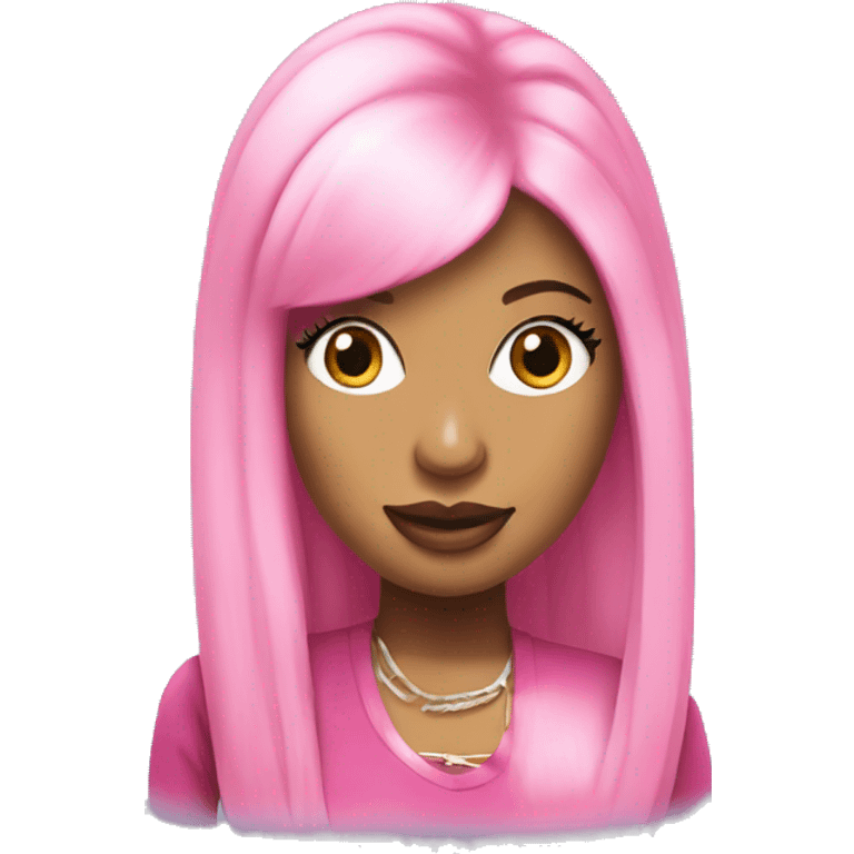 Nicki Minaj with pink hair emoji