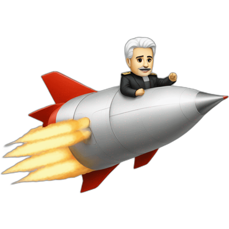 Iran dictator riding a rocket emoji