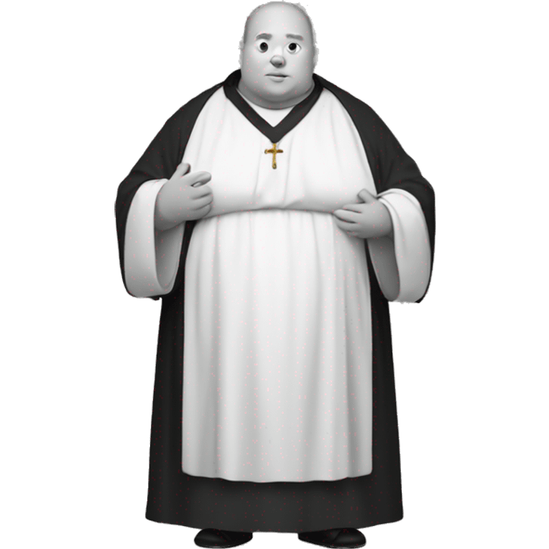 fat catholic monk in black and white robe emoji