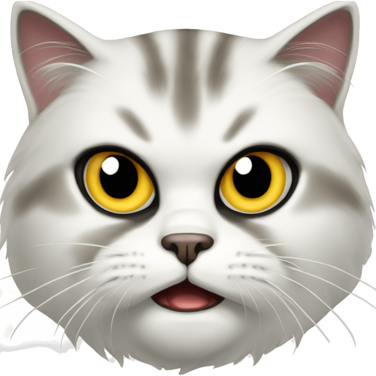 White persa cat angry  emoji