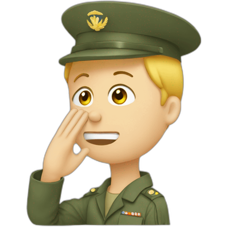 military salute emoji with a single tear emoji