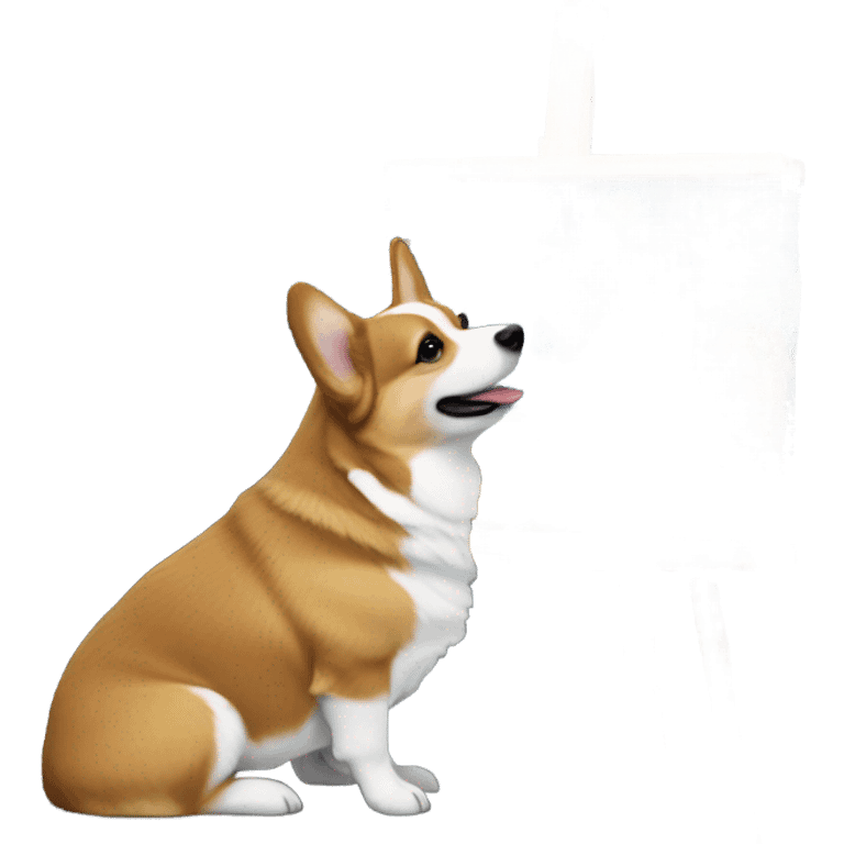 Corgi with starry night painting  emoji