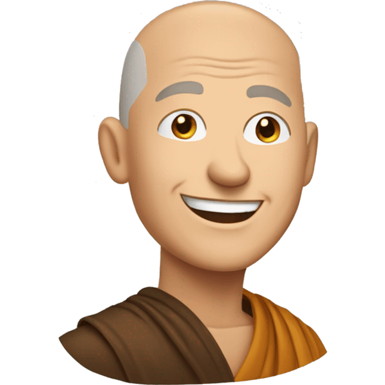 Happy white middle age male human merry man monk with buzz cut  emoji