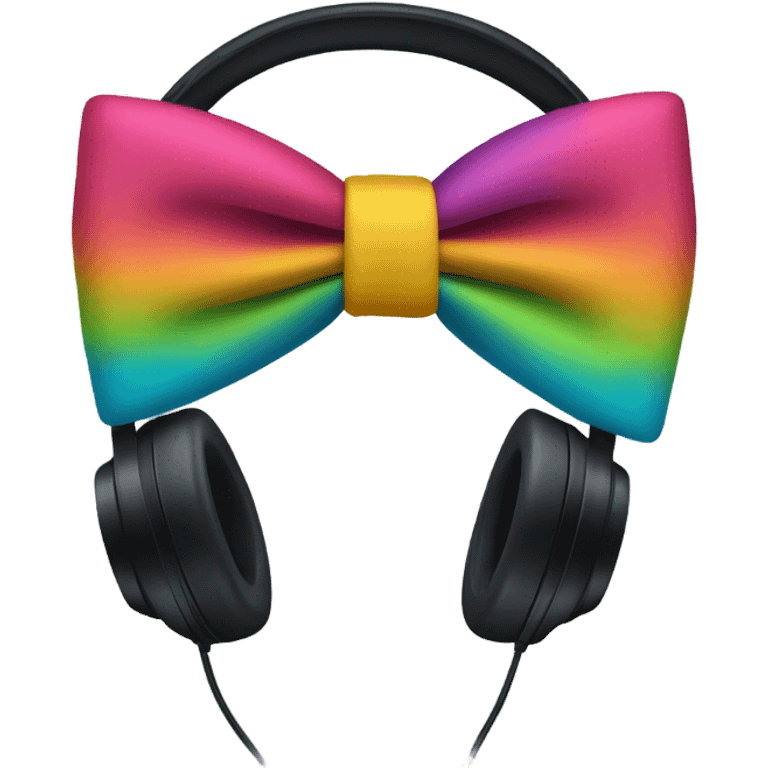 Headphones with a bow-tie emoji