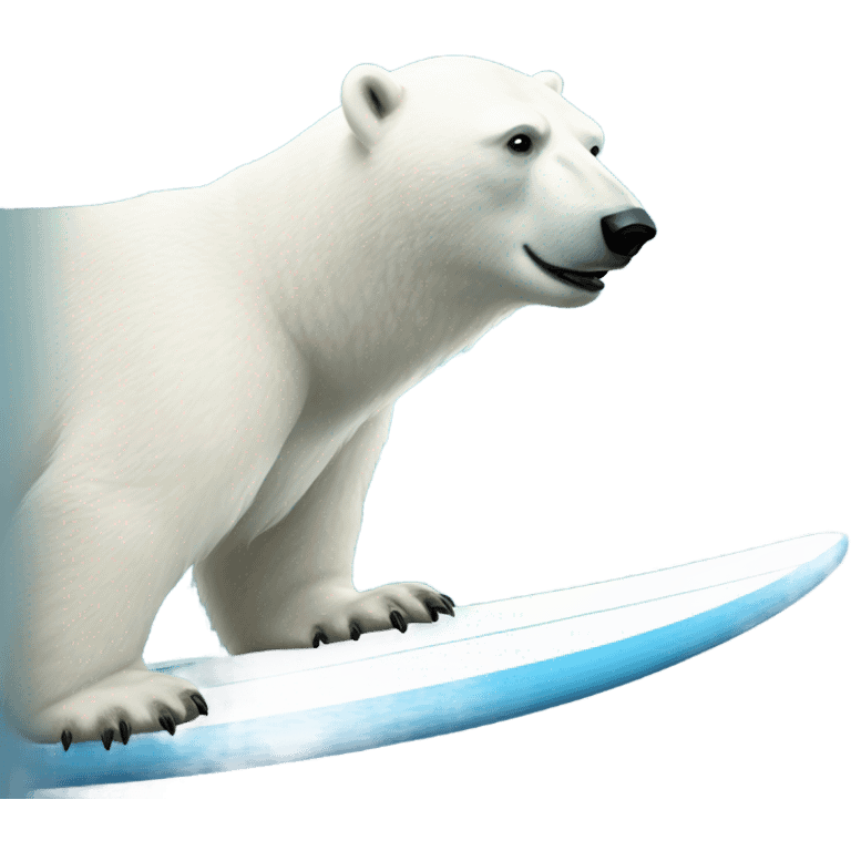 Surfing polar bear emoji