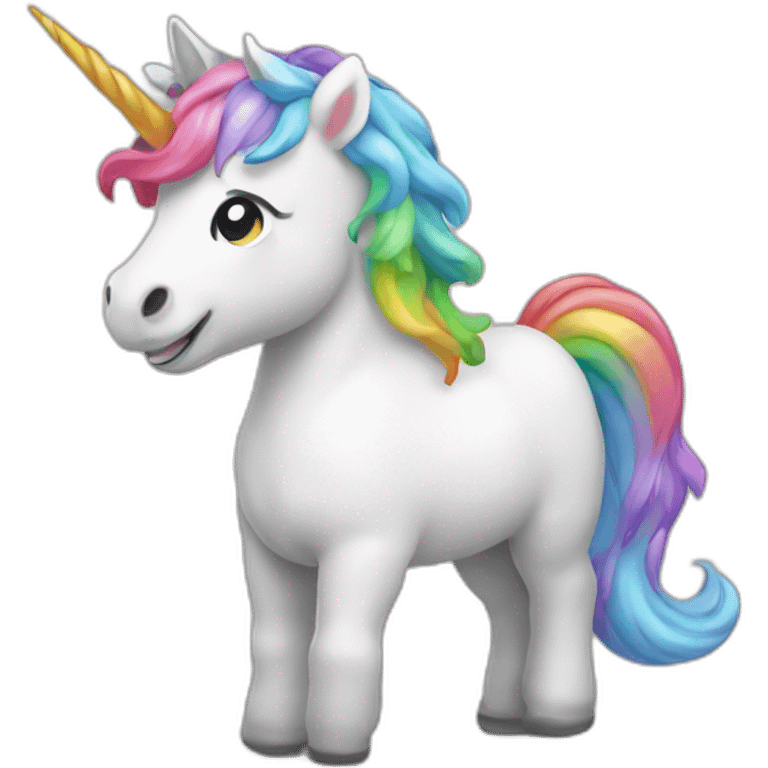 Unicorn with a rainbow emoji