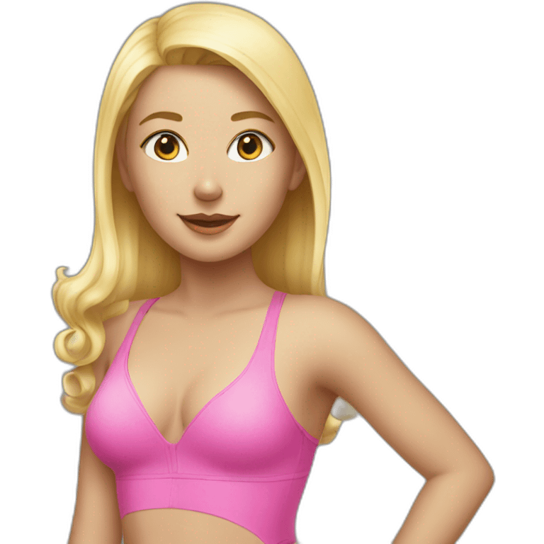 blonde girl in pink swimsuit emoji