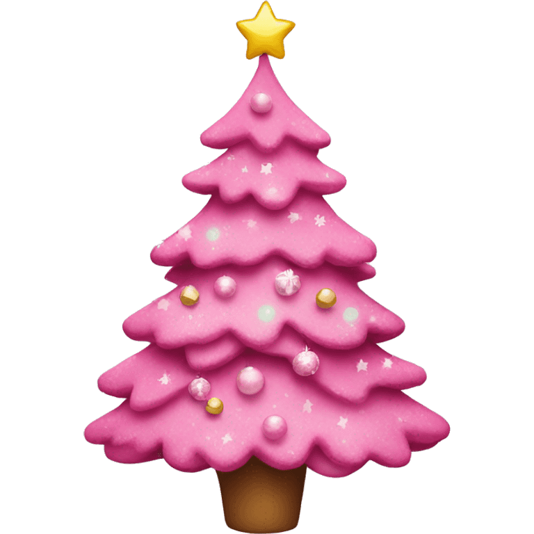 pink decorated christmas tree emoji