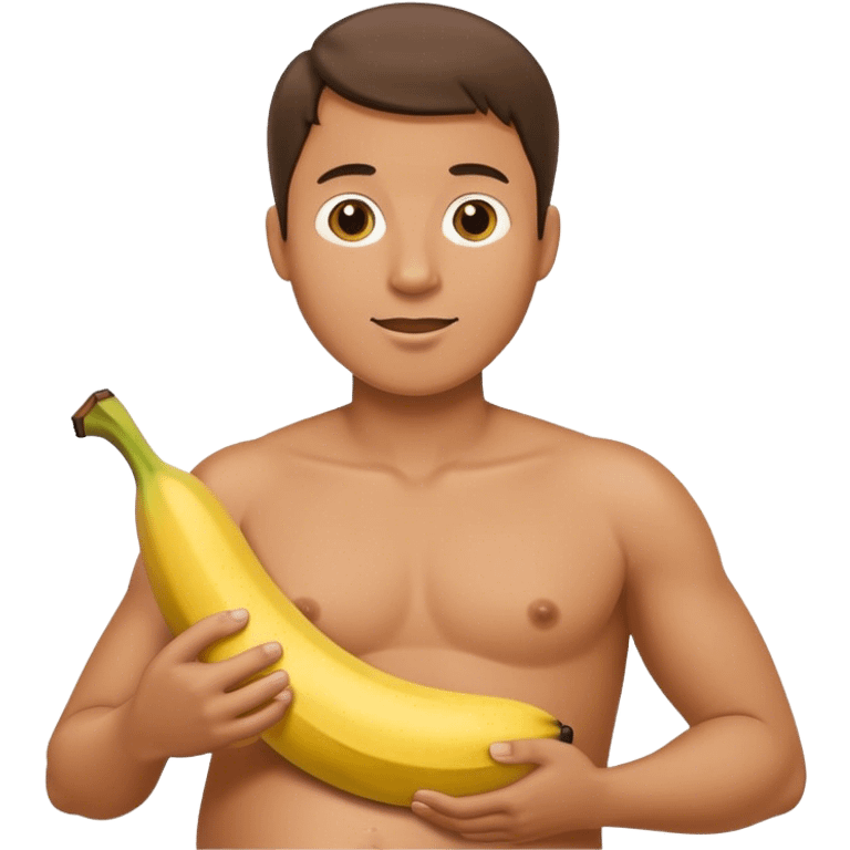 pregnant man holding a banana emoji