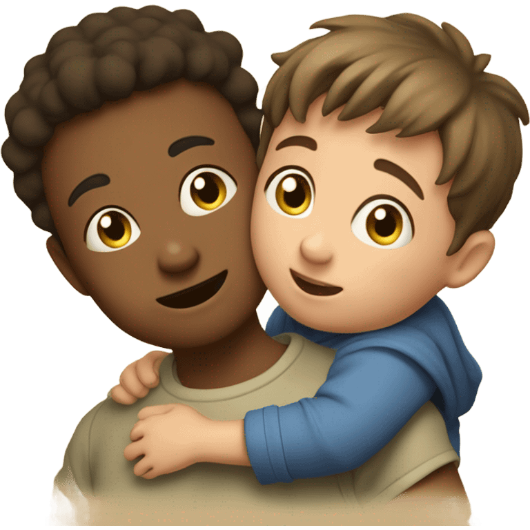 Boy with a son emoji