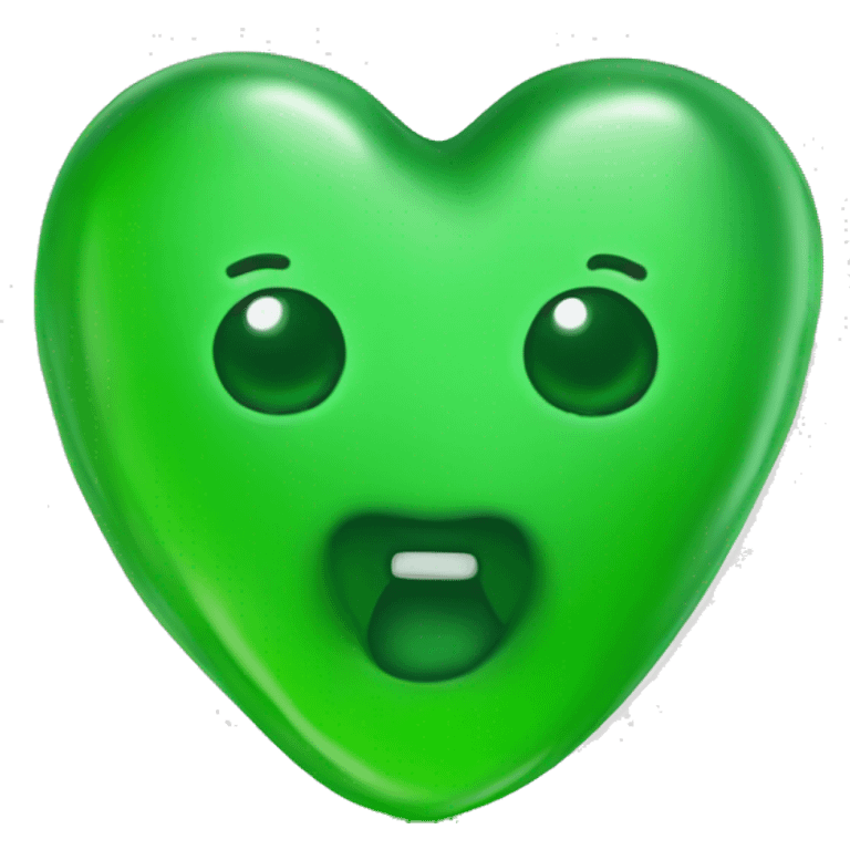 Green gummy bear heart  emoji