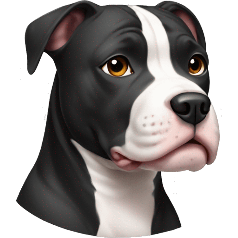 Pitbull black With a white stripe on the face  emoji