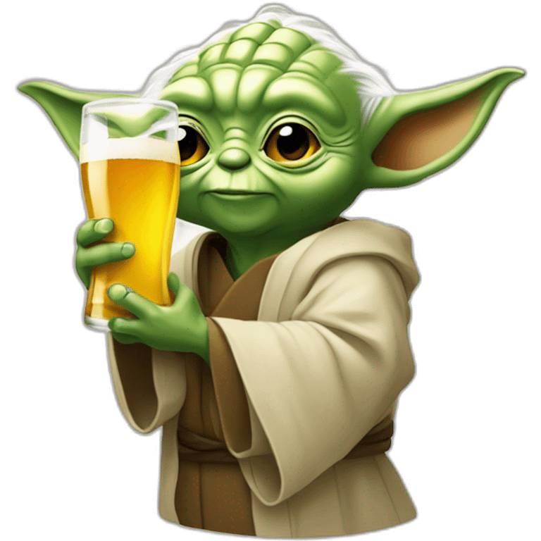 Yoda qui boit une bière emoji