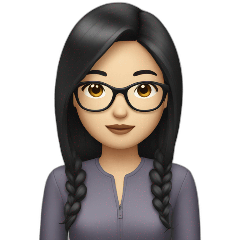 asian designer with glasses and black hair emoji