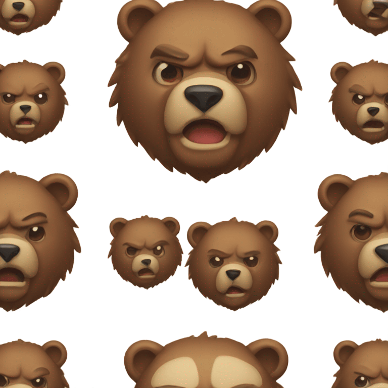 Angry bear with bow emoji