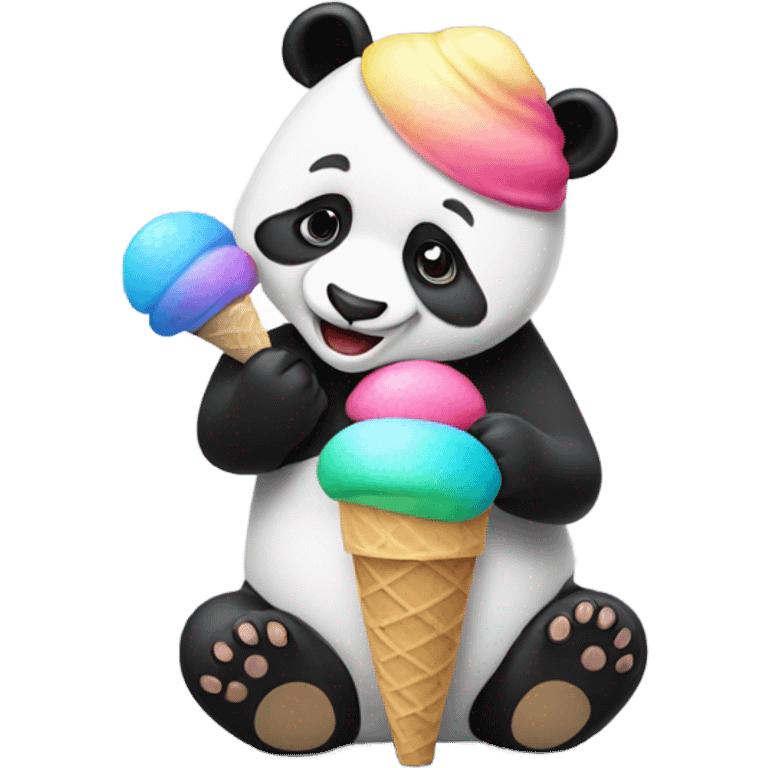 Panda eating ice cream emoji