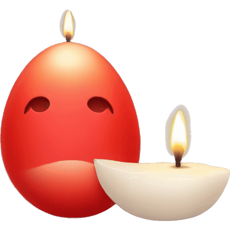 red egg and candle emoji