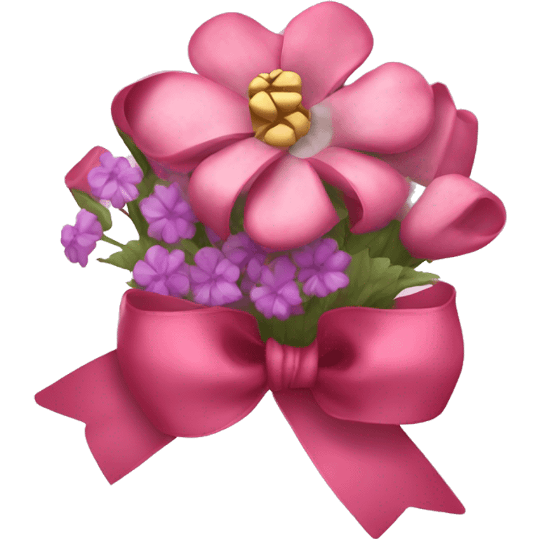 coquette ribbon wrapping flowers emoji