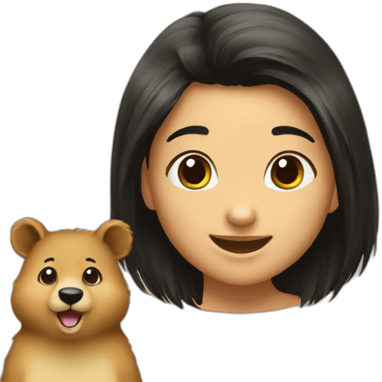 a-happy-quokka-with-happy-black-hair-girl emoji