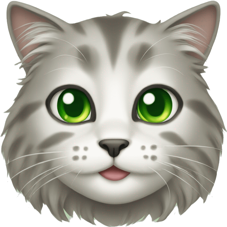 cat with green eyes long hair emoji