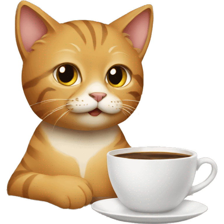 Cat drinking coffee  emoji