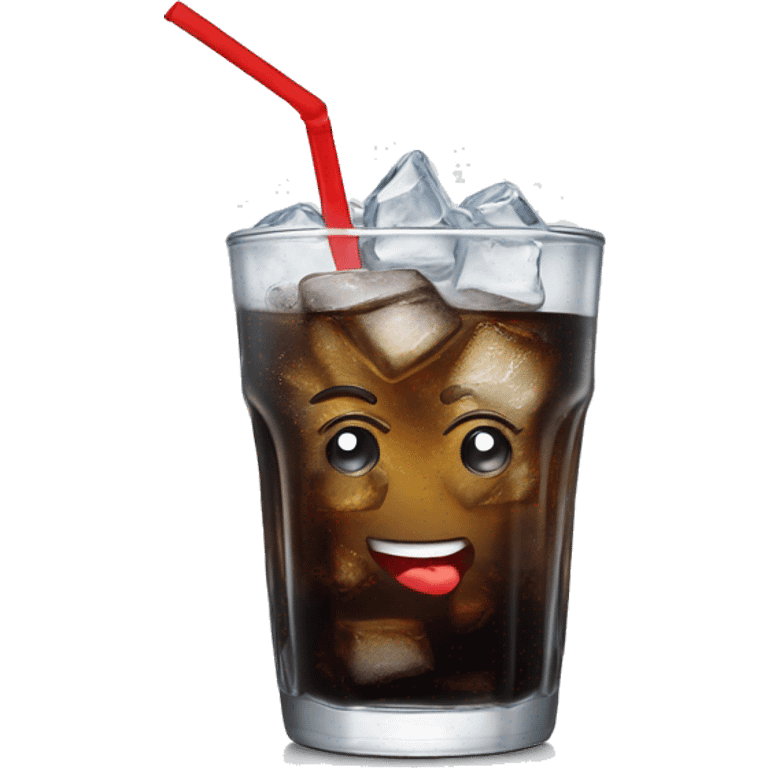 Diet Coke in a glass with ice  emoji