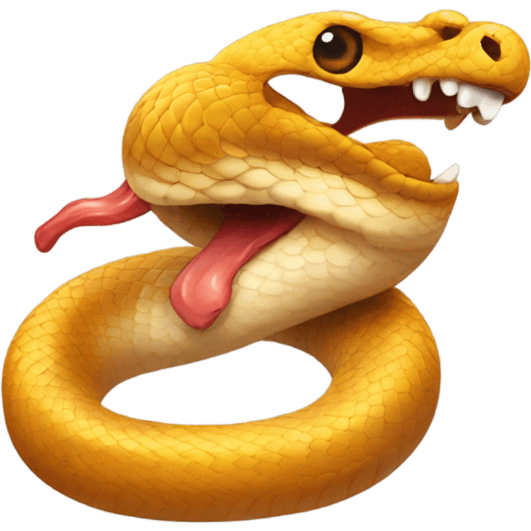 Snake eating fried chicken  emoji